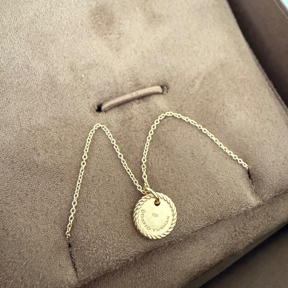 David Yurman 18k Gold and Diamond "J" Necklace - Picture 4 of 6